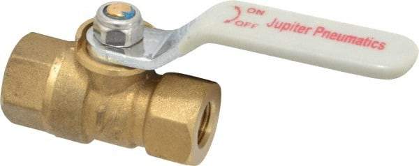 Value Collection - 1/8" Pipe, Standard Port, Brass Standard Ball Valve - Inline - One Way Flow, FNPT x FNPT Ends, Lever Handle, 400 WOG, 125 WSP - Eagle Tool & Supply