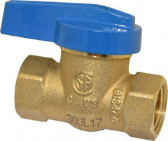 Legend Valve - 3/8" Pipe, Brass, Straight without Side Tap, Gas Ball Valve - 175 psi WOG Rating, Wedge Handle, FNPT x FNPT End Connections, 1 Piece - Eagle Tool & Supply