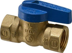 Legend Valve - 1/2" Pipe, Brass, Straight without Side Tap, Gas Ball Valve - 175 psi WOG Rating, Wedge Handle, FNPT x FNPT End Connections, 1 Piece - Eagle Tool & Supply