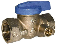 Legend Valve - 3/4" Pipe, Brass, Straight with Side Tap, Gas Ball Valve - 175 psi WOG Rating, Wedge Handle, FNPT x FNPT End Connections, 1 Piece - Eagle Tool & Supply