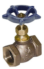 Legend Valve - 1-1/2" Pipe, FNPT Ends, Lead Free Brass Rising Stem Globe Valve - Lead Free Brass Disc, Threaded Bonnet, 200 psi WOG, 125 psi WSP, Class 125 - Eagle Tool & Supply