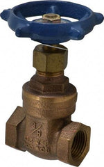 Legend Valve - 3/8" Pipe, Threaded Bronze Solid Wedge Stem Gate Valve - 200 WOG, 125 WSP, Screw-In Bonnet - Eagle Tool & Supply
