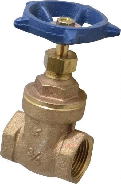 Legend Valve - 3/4" Pipe, Threaded Bronze Solid Wedge Stem Gate Valve - 200 WOG, 125 WSP, Screw-In Bonnet - Eagle Tool & Supply