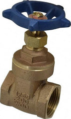 Legend Valve - 1" Pipe, Threaded Bronze Solid Wedge Stem Gate Valve - 200 WOG, 125 WSP, Screw-In Bonnet - Eagle Tool & Supply