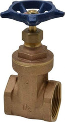 Legend Valve - 1-1/2" Pipe, Threaded Bronze Solid Wedge Stem Gate Valve - 200 WOG, 125 WSP, Screw-In Bonnet - Eagle Tool & Supply