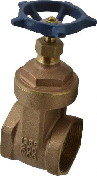 Legend Valve - 2" Pipe, Threaded Bronze Solid Wedge Stem Gate Valve - 200 WOG, 125 WSP, Screw-In Bonnet - Eagle Tool & Supply
