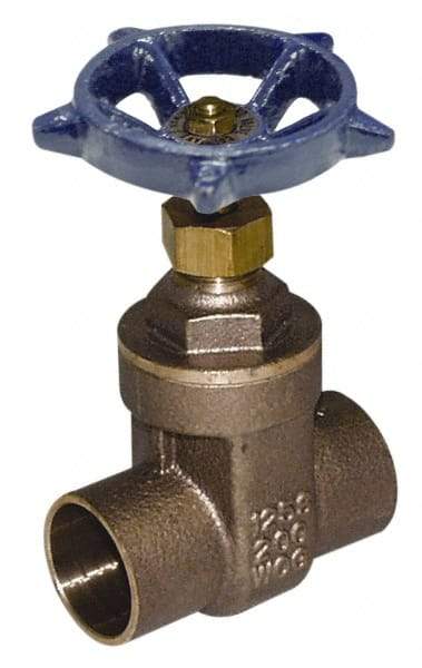 Legend Valve - 1-1/4" Pipe, Soldered Bronze Solid Wedge Stem Gate Valve - 200 WOG, 125 WSP, Screw-In Bonnet - Eagle Tool & Supply