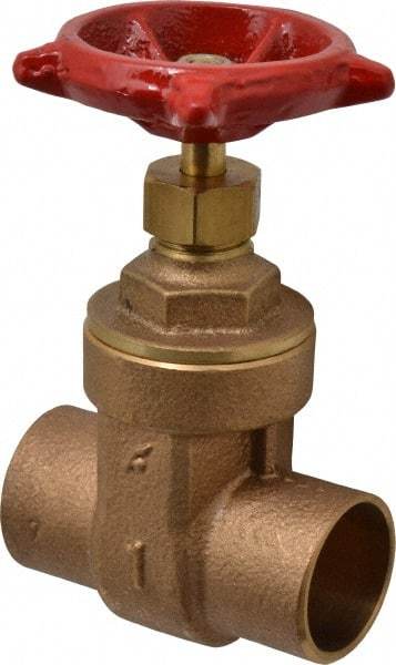 Legend Valve - 1" Pipe, Soldered Bronze Solid Wedge Stem Gate Valve - 200 WOG, 125 WSP, Screw-In Bonnet - Eagle Tool & Supply