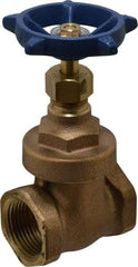 Legend Valve - 1" Pipe, Threaded Bronze Solid Wedge Stem Gate Valve - 200 WOG, 125 WSP, Screw Over Bonnet - Eagle Tool & Supply