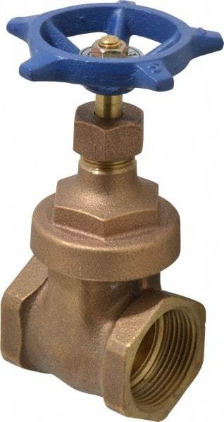 Legend Valve - 1-1/4" Pipe, Threaded Bronze Solid Wedge Stem Gate Valve - 200 WOG, 125 WSP, Screw Over Bonnet - Eagle Tool & Supply