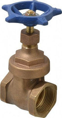 Legend Valve - 1-1/4" Pipe, Threaded Bronze Solid Wedge Stem Gate Valve - 200 WOG, 125 WSP, Screw Over Bonnet - Eagle Tool & Supply