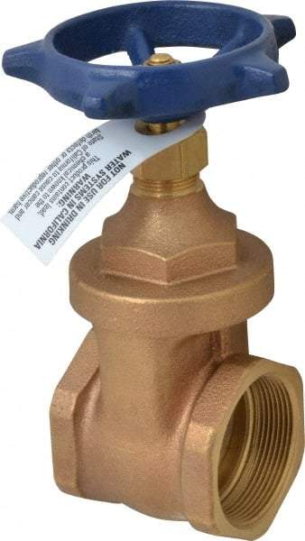 Legend Valve - 2" Pipe, Threaded Bronze Solid Wedge Stem Gate Valve - 200 WOG, 125 WSP, Screw Over Bonnet - Eagle Tool & Supply