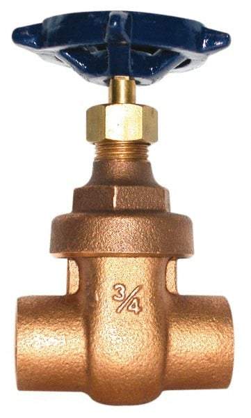 Legend Valve - 1-1/2" Pipe, Soldered Bronze Solid Wedge Stem Gate Valve - 200 WOG, 125 WSP, Screw Over Bonnet - Eagle Tool & Supply