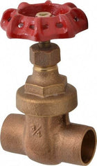 Legend Valve - 3/4" Pipe, Soldered Bronze Solid Wedge Stem Gate Valve - 200 WOG, 125 WSP, Screw Over Bonnet - Eagle Tool & Supply