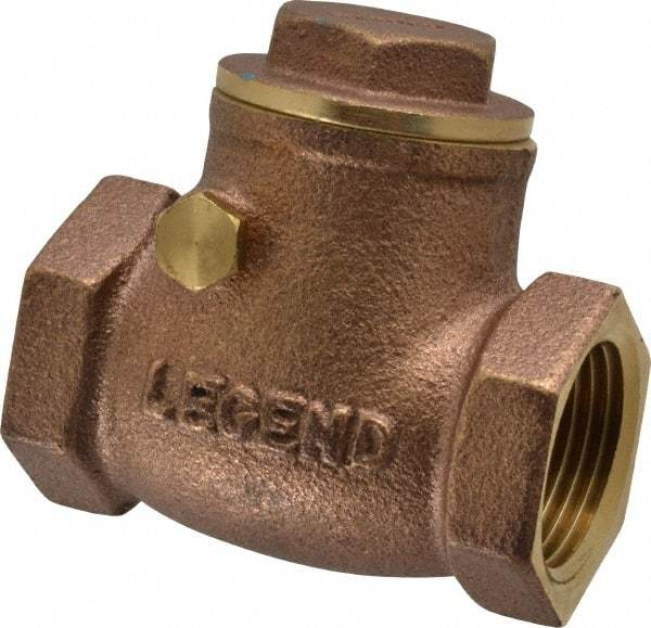 Legend Valve - 3/4" Brass Check Valve - Inline, FNPT x FNPT, 200 WOG - Eagle Tool & Supply