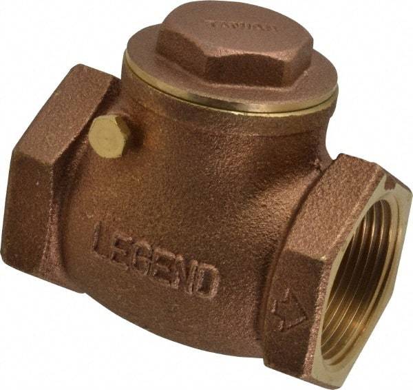 Legend Valve - 1-1/4" Brass Check Valve - Inline, FNPT x FNPT, 200 WOG - Eagle Tool & Supply