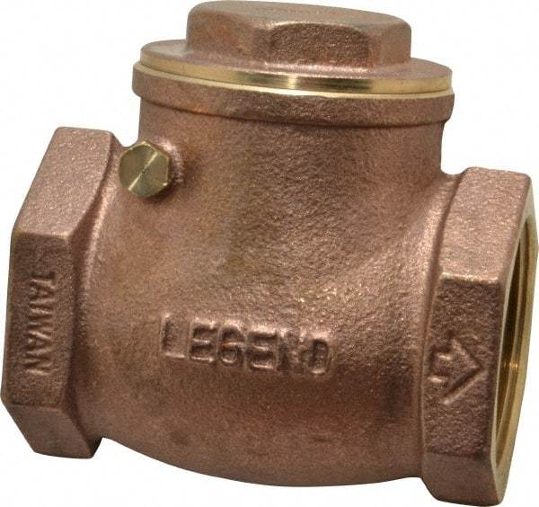 Legend Valve - 1-1/2" Brass Check Valve - Inline, FNPT x FNPT, 200 WOG - Eagle Tool & Supply