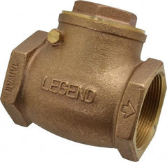 Legend Valve - 2" Brass Check Valve - Inline, FNPT x FNPT, 200 WOG - Eagle Tool & Supply