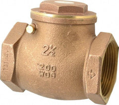 Legend Valve - 2-1/2" Brass Check Valve - Inline, FNPT x FNPT, 200 WOG - Eagle Tool & Supply