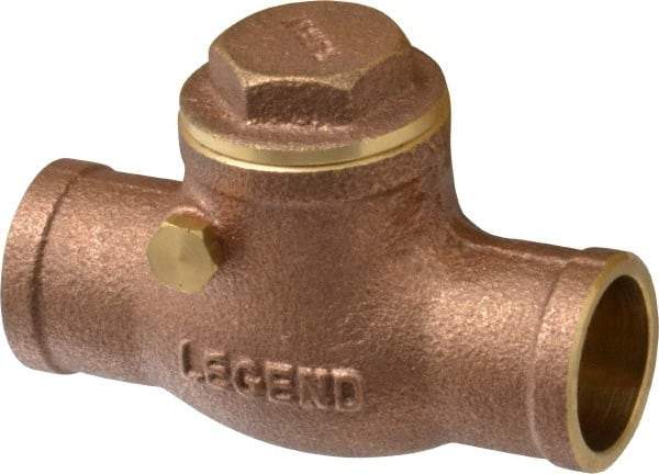 Legend Valve - 3/4" Brass Check Valve - Soldered x Soldered, 200 WOG - Eagle Tool & Supply