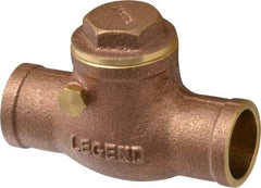 Legend Valve - 3/4" Brass Check Valve - Soldered x Soldered, 200 WOG - Eagle Tool & Supply