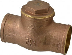 Legend Valve - 2" Brass Check Valve - Soldered x Soldered, 200 WOG - Eagle Tool & Supply