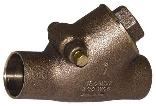 Legend Valve - 1-1/4" Bronze Check Valve - Y-Pattern, Soldered x Soldered, 300 WOG - Eagle Tool & Supply