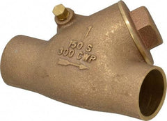 Legend Valve - 1" Bronze Check Valve - Y-Pattern, Soldered x Soldered, 300 WOG - Eagle Tool & Supply
