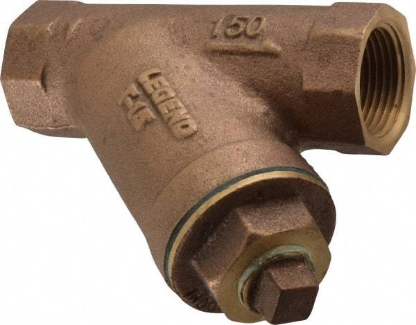 Legend Valve - 1" Pipe, FNPT Ends, Bronze Y-Strainer - 300 psi WOG Rating, 150 psi WSP Rating - Eagle Tool & Supply