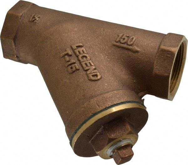 Legend Valve - 1-1/2" Pipe, FNPT Ends, Bronze Y-Strainer - 300 psi WOG Rating, 150 psi WSP Rating - Eagle Tool & Supply