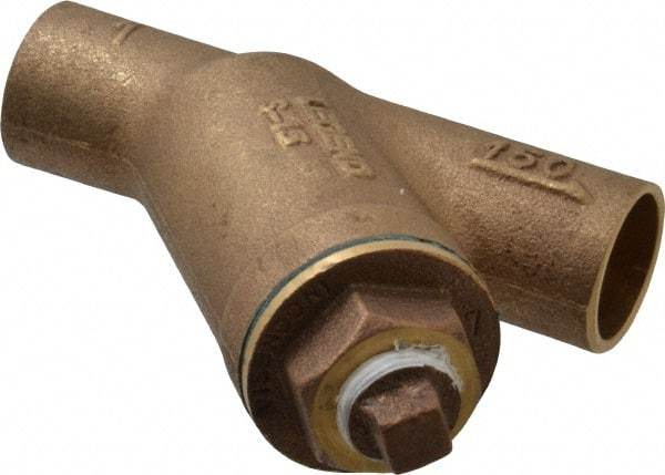 Legend Valve - 1" Pipe, Solder Ends, Bronze Y-Strainer - 300 psi WOG Rating, 150 psi WSP Rating - Eagle Tool & Supply
