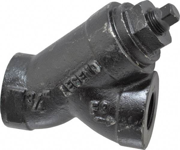 Legend Valve - 3/4" Pipe, FNPT Ends, Cast Iron Y-Strainer - 500 psi WOG Rating, 250 psi WSP Rating - Eagle Tool & Supply