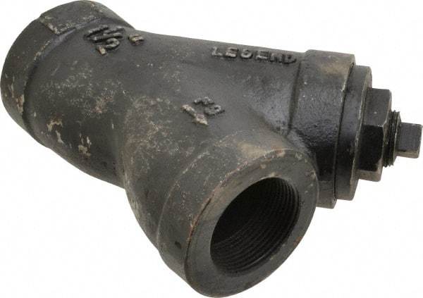 Legend Valve - 1-1/2" Pipe, FNPT Ends, Cast Iron Y-Strainer - 500 psi WOG Rating, 250 psi WSP Rating - Eagle Tool & Supply