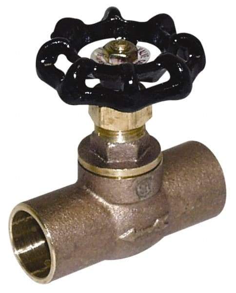 Legend Valve - 1/2" Pipe, 125 psi WOG Rating, Lead Free Brass, Stop Valve - Handwheel Handle, C x C Sweat End Connections - Eagle Tool & Supply