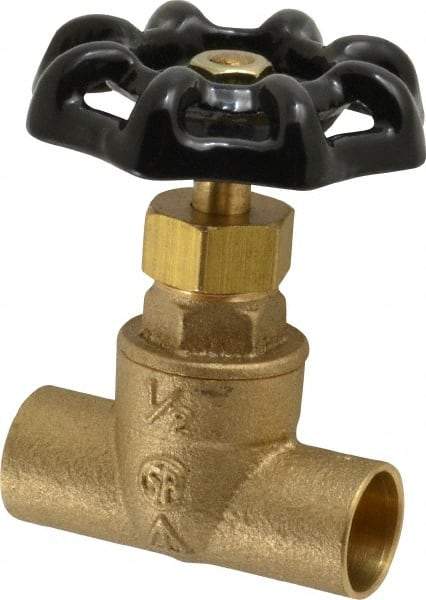 Legend Valve - 1/2" Pipe, 125 psi WOG Rating, Brass, Stop Valve - Handwheel Handle, Soldered x Soldered End Connections - Eagle Tool & Supply