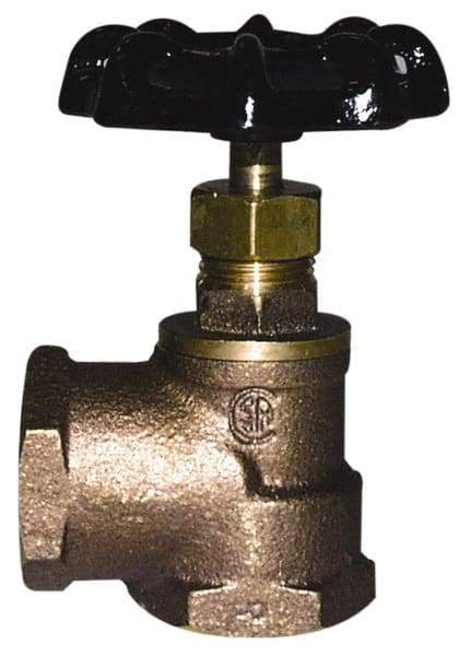 Legend Valve - 3/4" Pipe, 125 psi WOG Rating, Lead Free Brass Angle, Stop Valve - Handwheel Handle, FNPT x FNPT End Connections - Eagle Tool & Supply