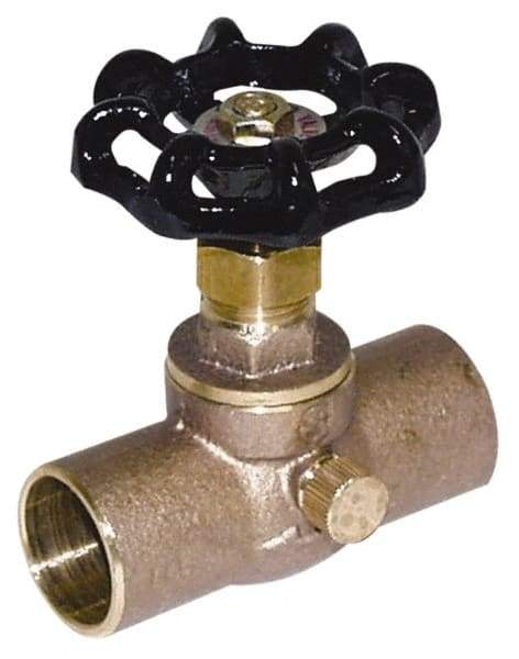 Legend Valve - 3/4" Pipe, 125 psi WOG Rating, Brass Stop & Waste Valve - Handwheel Handle, Soldered x Soldered End Connections - Eagle Tool & Supply