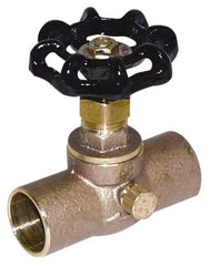 Legend Valve - 3/4" Pipe, 125 psi WOG Rating, Lead Free Brass Stop & Waste Valve - Handwheel Handle, FNPT x FNPT End Connections - Eagle Tool & Supply