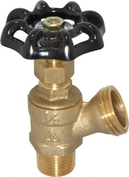 Legend Valve - 1/2 Inch Pipe, Brass, MNPT x GHT End Connection, Boiler Drain Valve - 125 psi WOG Rating, Handwheel Handle - Eagle Tool & Supply