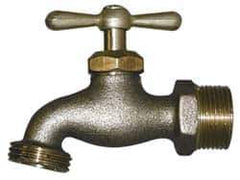 Legend Valve - 1/2" Pipe, 125 psi WOG Rating, Lead Free Brass Hose Bibb, Stop Valve - Tee Handle, MNPT x MGHT End Connections - Eagle Tool & Supply