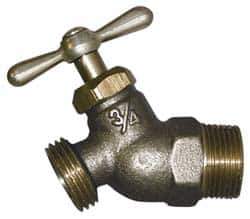 Legend Valve - 3/4" Pipe, 125 psi WOG Rating, Lead Free Brass Hose Bibb, Stop Valve - Tee Handle, MNPT x GHT End Connections - Eagle Tool & Supply