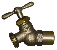 Legend Valve - 1/2" Pipe, 125 psi WOG Rating, Lead Free Brass Hose Bibb, Stop Valve - Tee Handle, MSWT x GHT End Connections - Eagle Tool & Supply