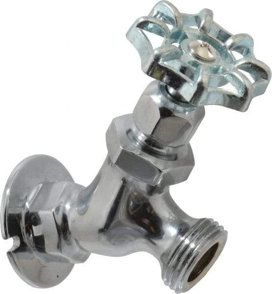 Legend Valve - 1/2" Pipe, Chrome Plated Brass Sillcock - Handwheel Handle, FNPT x GHT End Connections, 125 psi WOG Rating - Eagle Tool & Supply