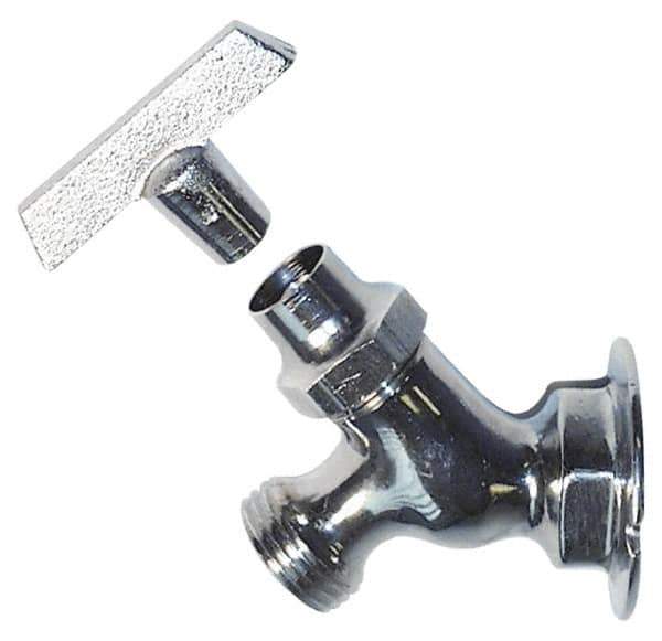 Legend Valve - 1/2" Pipe, Chrome Plated Brass Sillcock - Loosekey Handle, FNPT x GHT End Connections, 125 psi WOG Rating - Eagle Tool & Supply