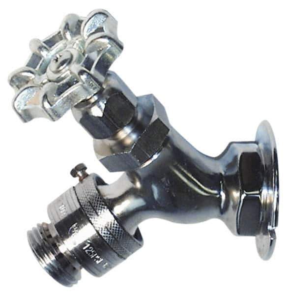 Legend Valve - 1/2" Pipe, Chrome Plated Brass Sillcock with Vacuum Breaker - Handwheel Handle, FNPT x GHT End Connections, 125 psi WOG Rating - Eagle Tool & Supply