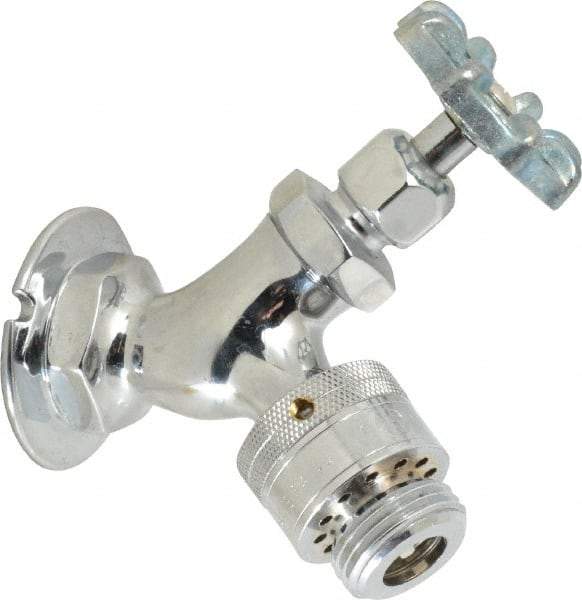 Legend Valve - 3/4" Pipe, Chrome Plated Brass Sillcock with Vacuum Breaker - Handwheel Handle, FNPT x GHT End Connections, 125 psi WOG Rating - Eagle Tool & Supply