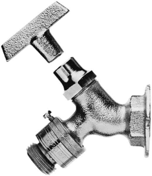 Legend Valve - 1/2" Pipe, Chrome Plated Brass Sillcock with Vacuum Breaker - Loosekey Handle, FNPT x GHT End Connections, 125 psi WOG Rating - Eagle Tool & Supply