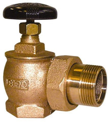 Legend Valve - 1-1/4" Pipe, 60 psi WOG Rating, FNPT x Male Union End Connections, Handwheel Steam Angle Radiator Valve - 15 psi Steam Pressure Rating, Bronze - Eagle Tool & Supply