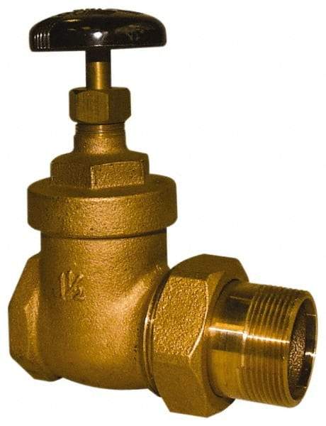 Legend Valve - 1-1/2" Pipe, 200 psi WOG Rating, FNPT x Male Union End Connections, Handwheel Steam Gate Radiator Valve - 125 psi Steam Pressure Rating, Bronze - Eagle Tool & Supply