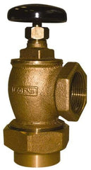 Legend Valve - 1" Pipe, 60 psi WOG Rating, Female Union x FNPT End Connections, Handwheel Convector Steam Angle Radiator Valve - 15 psi Steam Pressure Rating, Bronze - Eagle Tool & Supply